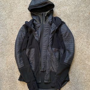 EUC LULULEMON FLEECY KEEN JACKET, BLACK, SIZE 6